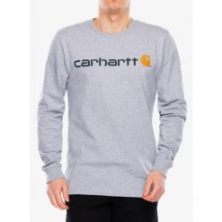 Bluza bez kaptura męska Carhartt Core Logo T-Shirt. Szare bluzy męskie Carhartt, m, bez wzorów, casualowe, bez ramiączek, bez kaptura. Za 119.99 zł.