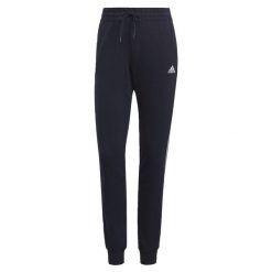 Spodnie damskie adidas Essentials Slim Tapered Cuffed Pant. Białe spodnie dresowe damskie Adidas, bez wzorów, z dresówki, sportowe, długie, na fitness i siłownię. Za 145.00 zł.