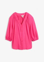 Bluzka oversize z miękkiej mieszanki wiskozy. Zielone bluzki damskie bonprix, bez wzorów, z wiskozy, bez kołnierzyka, bez ramiączek. Za 47.99 zł.