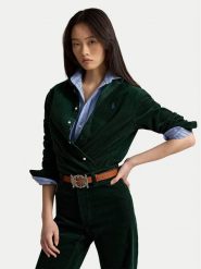 Polo Ralph Lauren Koszula 211A93203011 Zielony Regular Fit. Zielone koszule damskie Polo Ralph Lauren, s, bez wzorów, z bawełny, bez kołnierzyka, bez ramiączek. Za 859.99 zł.