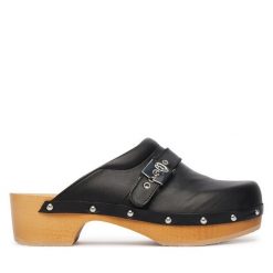 Klapki Scholl. Czarne klapki damskie Scholl, bez wzorów, bez obcasa, bez zapięcia. Za 759.99 zł.