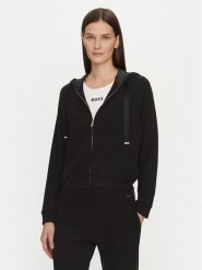 BOSS Bluza 50535842 Czarny Regular Fit. Czarne bluzy damskie Boss, xs, bez wzorów, bez ramiączek, bez kaptura. Za 339.99 zł.