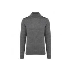 Sweter z merynosów z golfem Kariban Premium. Szare swetry męskie KARIBAN, xl, bez wzorów, z tkaniny, eleganckie, bez kołnierzyka, bez ramiączek. Za 298.50 zł.