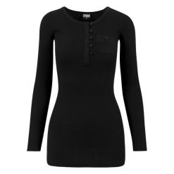 T-shirt Damski Prążkowana Kieszenie Długa Z Podwiniętym Rękawem. Czarne t-shirty damskie Urban Classics, xs, bez wzorów, prążkowane, sportowe, bez kołnierzyka, bez ramiączek. Za 104.99 zł.