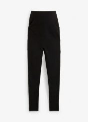 Legginsy ciążowe termiczne, Slim Fit. Czarne legginsy damskie bonprix, bez wzorów, z dżerseju. Za 147.99 zł.
