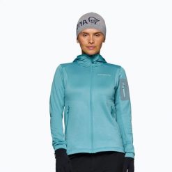 Bluza trekkingowa damska NORRONA Falketind Warm2 Stretch Hood. Niebieskie bluzy damskie NORRONA, l, bez wzorów, z elastanu, eleganckie, bez ramiączek, bez kaptura. Za 585.99 zł.