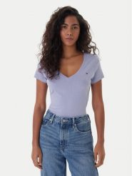 Tommy Jeans T-Shirt DW0DW20458 Niebieski Slim Fit. Niebieskie t-shirty damskie Tommy Jeans, s, bez wzorów, z bawełny, bez kołnierzyka, bez ramiączek. Za 119.99 zł.