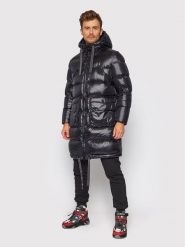 Trussardi Płaszcz zimowy 52S00628 Czarny Regular Fit. Czarne płaszcze męskie TRUSSARDI, na zimę, m, bez wzorów, z syntetyku, bez kołnierzyka, bez kaptura. Za 1,289.00 zł.