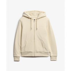 Damska bluza zapinana na zamek z kapturem z wełnianą podszewką Superdry. Brązowe bluzy damskie Superdry, bez wzorów, z wełny, bez ramiączek. Za 399.50 zł.