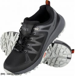 Buty trekkingowe męskie Reis BPIEMONT Półbuty robocze PIEMONT męskie lekkie wygodne tkanina Oxford z PU wciągane do pracy górskie wędrówki czarno-szar. Czarne trekkingi męskie Reis, z tkaniny, bez zapięcia. Za 125.97 zł.