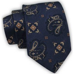Krawat Alties (7 cm) - Figury Geometryczne, Granatowy. Niebieskie krawaty i muchy Alties, bez wzorów, z tkaniny, eleganckie. Za 40.00 zł.
