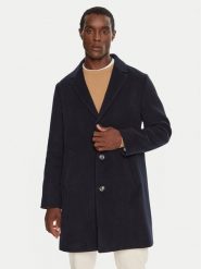 Tommy Hilfiger Płaszcz wełniany MW0MW36611 Granatowy Regular Fit. Niebieskie płaszcze męskie Tommy Hilfiger, l, bez wzorów, z wełny, bez kołnierzyka, bez kaptura. Za 1,799.00 zł.