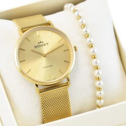 Zegarek Bisset Zestaw damski zegarek Szwajcarski ARITTE złoty + bransoletka. Żółte zegarki damskie Bisset, złote. Za 627.80 zł.