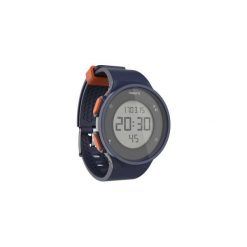 Zegarek do biegania W500 M niebiesko-pomarańczowy. Niebieskie zegarki męskie KALENJI, bez wzorów, ze stali. Za 59.99 zł.
