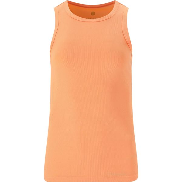 Damski tank top Athlecia Madilyn. Brązowe topy damskie Athlecia, bez wzorów, sportowe, bez kołnierzyka, bez ramiączek. Za 133.50 zł.