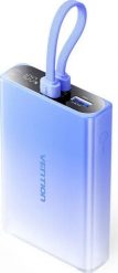 Vention 10000 mAh USB-C + Lightning + USB-A 22.5W z wyświetlaczem LED niebieski. Niebieskie powerbanki . Za 119.90 zł.
