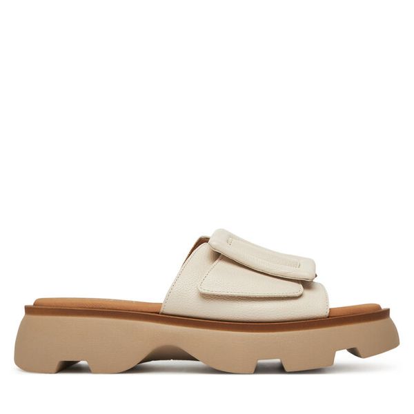 Klapki Gabor. Brązowe klapki damskie Gabor, bez wzorów, bez obcasa, bez zapięcia. Za 469.99 zł.