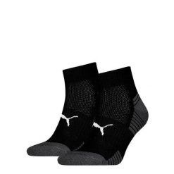 Skarpety PUMA Sport Cushioned Quarter 2 pary. Czarne skarpetki damskie Puma, bez wzorów, z elastanu. Za 62.99 zł.