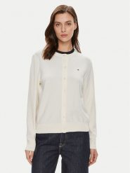 Tommy Hilfiger Kardigan WW0WW42370 Écru Regular Fit. Kardigany damskie Tommy Hilfiger, l, bez wzorów, z syntetyku, bez kołnierzyka. Za 529.99 zł.