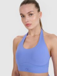 4F Biustonosz treningowy z niskim wsparciem 4F x Anna Lewandowska - niebieski S. Niebieskie bielizna sportowa damska 4F, s, bez wzorów, z dzianiny. Za 99.99 zł.