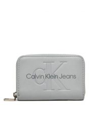 Calvin Klein Jeans Portfel Sculpted Med Zip Around Mono K60K612255 Szary. Szare portfele damskie Calvin Klein Jeans, z jeansu. Za 229.99 zł.