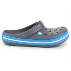 Klapki Crocs Crocband W 11016-07W szare. Szare klapki damskie bez wzorów, z materiału, sportowe, bez obcasa, bez zapięcia. Za 374.47 zł.