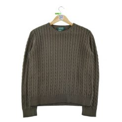 Second life - Sweter damski brązowy - Stan bardzo dobry. Brązowe swetry nierozpinane damskie Ralph Lauren, l, bez wzorów, z jeansu, eleganckie, bez kołnierzyka, bez ramiączek. Za 127.76 zł.