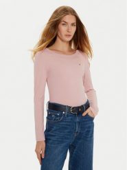 Tommy Hilfiger Bluzka WW0WW38869 Różowy Slim Fit. Czerwone bluzki damskie Tommy Hilfiger, xxs, bez wzorów, z wiskozy, bez kołnierzyka, bez ramiączek. Za 189.99 zł.