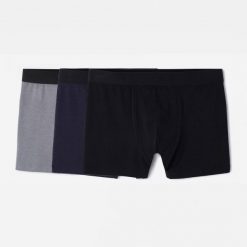 Bokserki męskie Domyos 3 sztuki. Czarne bokserki męskie Decathlon, bez wzorów, z bawełny. Za 79.99 zł.