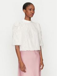 YAS Bluzka Bolina 26036686 Biały Regular Fit. Białe bluzki damskie YAS, bez wzorów, z syntetyku, bez kołnierzyka, bez ramiączek. Za 279.99 zł.