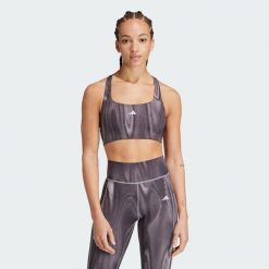 Biustonosz Powerimpact Training Medium-Support 3-Stripes. Fioletowe bielizna sportowa damska Adidas, xl, bez wzorów, z materiału. Za 229.00 zł.