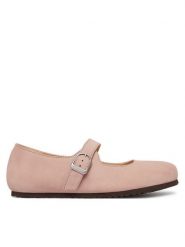 Birkenstock Baleriny Santa Clarita 1031550 Różowy. Czerwone balerinki damskie Birkenstock, bez wzorów, ze skóry, bez obcasa, bez zapięcia. Za 629.99 zł.