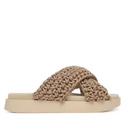 Klapki Inuikii. Brązowe klapki damskie Inuikii, bez wzorów, bez obcasa, bez zapięcia. Za 859.99 zł.