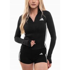 Bluza Damska adidas Rozsuwana Sportowa Treningowa Essentials roz. XS. Czarne bluzy damskie Adidas, s, bez wzorów, sportowe, bez ramiączek, bez kaptura. Za 206.00 zł.