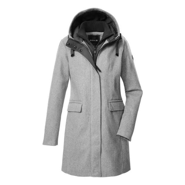 Parka damska z kapturem Killtec GW 19. Szare parki damskie GIGA DX, bez wzorów, z materiału, z kapturem. Za 830.80 zł.