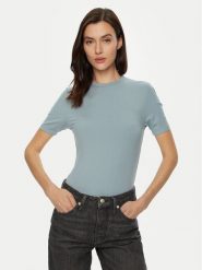 Calvin Klein T-Shirt K20K208052 Błękitny Slim Fit. Niebieskie t-shirty damskie Calvin Klein, l, bez wzorów, bez kołnierzyka, bez ramiączek. Za 149.99 zł.