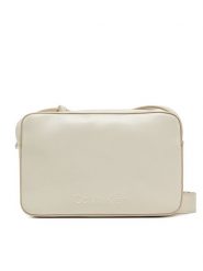 Calvin Klein Torebka Embossed Logo Camera Bag K60K612555 Beżowy. Brązowe listonoszki damskie Calvin Klein, bez wzorów, ze skóry, bez dodatków. Za 249.99 zł.