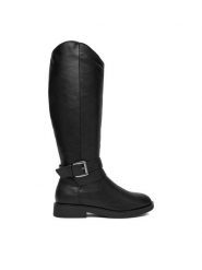 JENNY Kozaki CEO-WS17330-04 Czarny. Czarne kozaki damskie Jenny, bez wzorów, z materiału, bez obcasa, na płaskiej podeszwie, bez zapięcia. Za 219.99 zł.