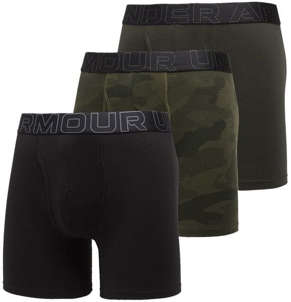 Under Armour Bokserki męskie UNDER ARMOUR Czarne/Khaki - 3 PAK Performance M. Brązowe bokserki męskie Under Armour, bez wzorów. Za 141.90 zł.