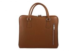 Torba skórzana na laptopa BARBERINI'S j. brązowa 899-12. Brązowe torby na laptopa damskie Barberinis, bez wzorów, ze skóry, na ramię, małe. Za 293.59 zł.