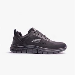 Buty męskie SKECHERS Track Broader. Czarne buty sportowe męskie Skechers, bez wzorów, bez zapięcia. Za 211.99 zł.