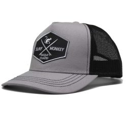 Czapka Trucker - 5 Paneli / Dorośli / Jeden rozmiar (Jasnoszary/Czarny). Szare czapki damskie SURF MONKEY, bez wzorów, sportowe. Za 159.95 zł.