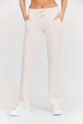 JUICY COUTURE Damskie beżowe dresowe spodnie Del Ray Gold HW, Rozmiar M. Brązowe spodnie dresowe damskie Juicy Couture, bez wzorów, z bawełny, długie. W wyprzedaży za 299.99 zł.