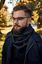 Komin męski zimowy Brødrene k3 c. szary 9921. Szare szaliki męskie bez wzorów, z dzianiny. Za 32.45 zł.
