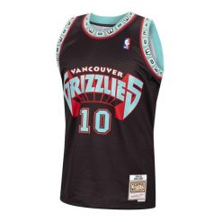 Koszulka NBA Vancouver Grizzlies Mike Bibby. Czarne bluzki damskie Mitchell & Ness, bez wzorów, sportowe, bez kołnierzyka, bez ramiączek. Za 497.00 zł.