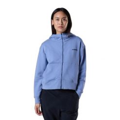 Damska bluza z kapturem full zip Rossignol Logo. Niebieskie bluzy damskie Rossignol, bez wzorów, bez ramiączek, z kapturem. Za 529.00 zł.