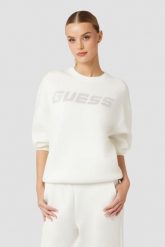 GUESS Damska bluza w kolorze ecru Cecilia, Rozmiar M. Brązowe bluzy damskie Guess, m, z aplikacjami, bez ramiączek, bez kaptura. W wyprzedaży za 327.99 zł.