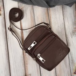 Saszetka męska na ramię skórzana pojemna brązowa Paolo Peruzzi T-133-BR. Brązowe saszetki i nerki męskie ze skóry, na ramię, małe. Za 99.99 zł.