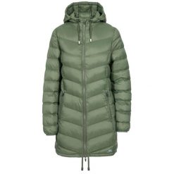 Kurtka Damska Rianna. Szare kurtki sportowe damskie Trespass, m, bez wzorów, z puchu, bez ramiączek, bez kaptura, trekkingowe. Za 288.99 zł.