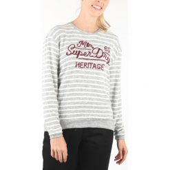 SuperDry Sweter Szary. Szare swetry nierozpinane damskie Superdry, xl, bez wzorów, z elastanu, bez kołnierzyka, bez ramiączek. Za 257.95 zł.